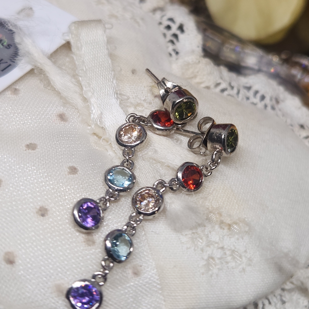 Swarovski Multi-Color Crystal Drop Earrings